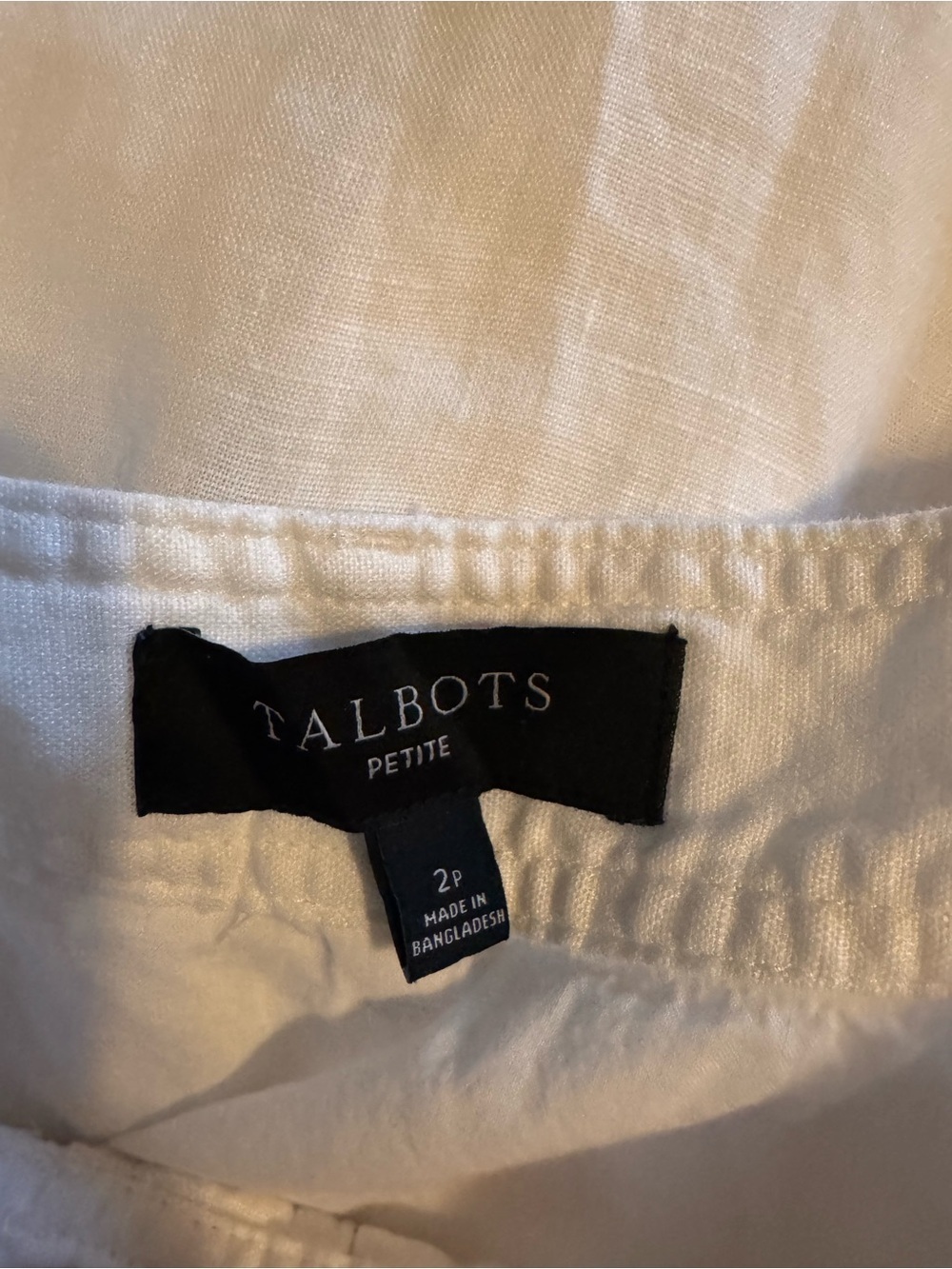 Talbots Petite White Linen-Textured skirt - Picture 2 of 7
